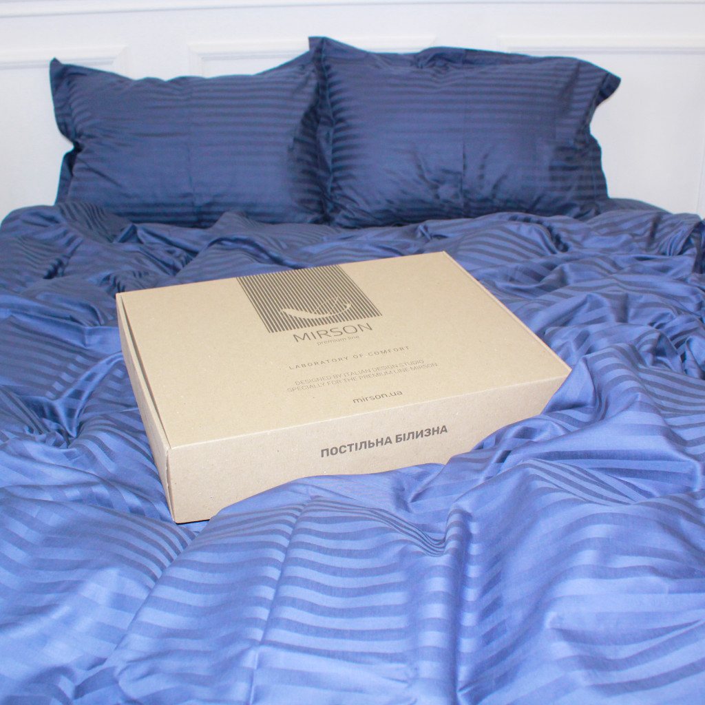 Постільна білизна MirSon Satin 30-0020SmokyBlue 160х220 Сімейний (2200005255384) - зображення 4