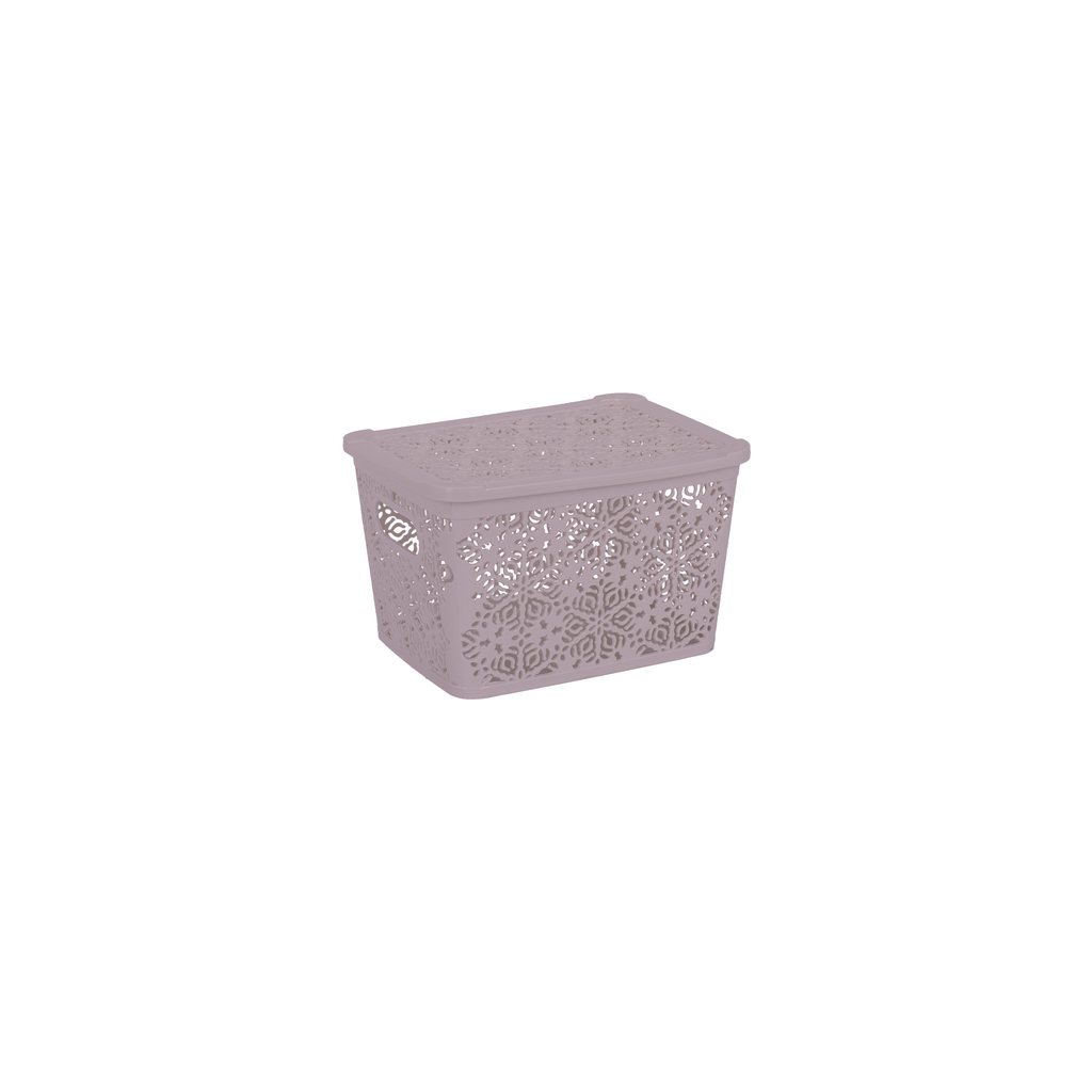 Кошик для зберігання Violet House 0402 №2 Ажур з кришкою Powder 7 л (0402 №2 Ажур PW з/кр. 7 л) - зображення 1
