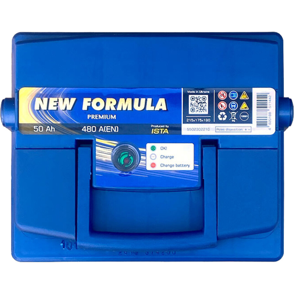 Акумулятор автомобільний NEW FORMULA PREMIUM 50Ah (+/-) (480EN) (5502302210) - зображення 2