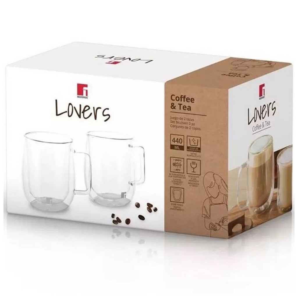 Набір чашок Bergner Coffee & Tea lovers 400 мл 2 шт (BG-20116-MM) - зображення 3