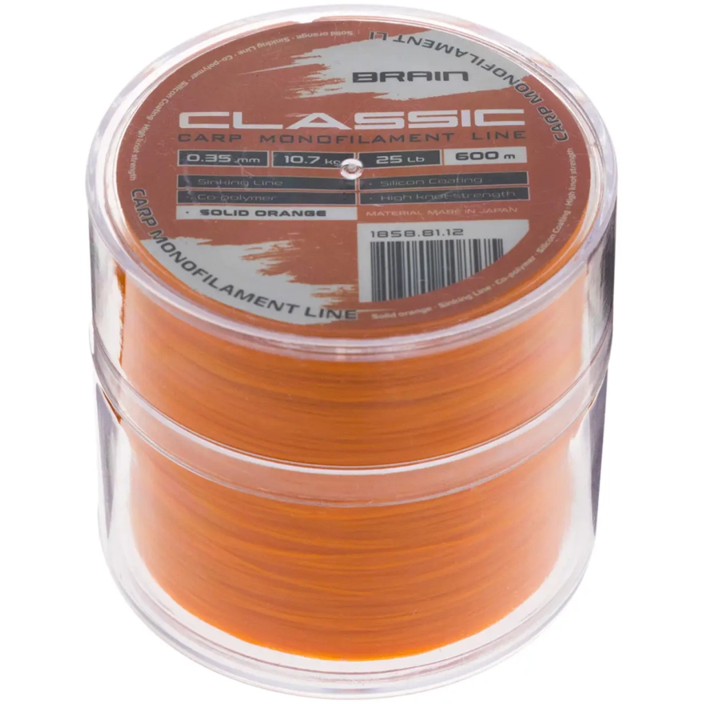 Волосінь Brain Classic Carp Line (solid orange) 600m 0.35mm 25lb 10.7kg (1858.81.12) - зображення 2