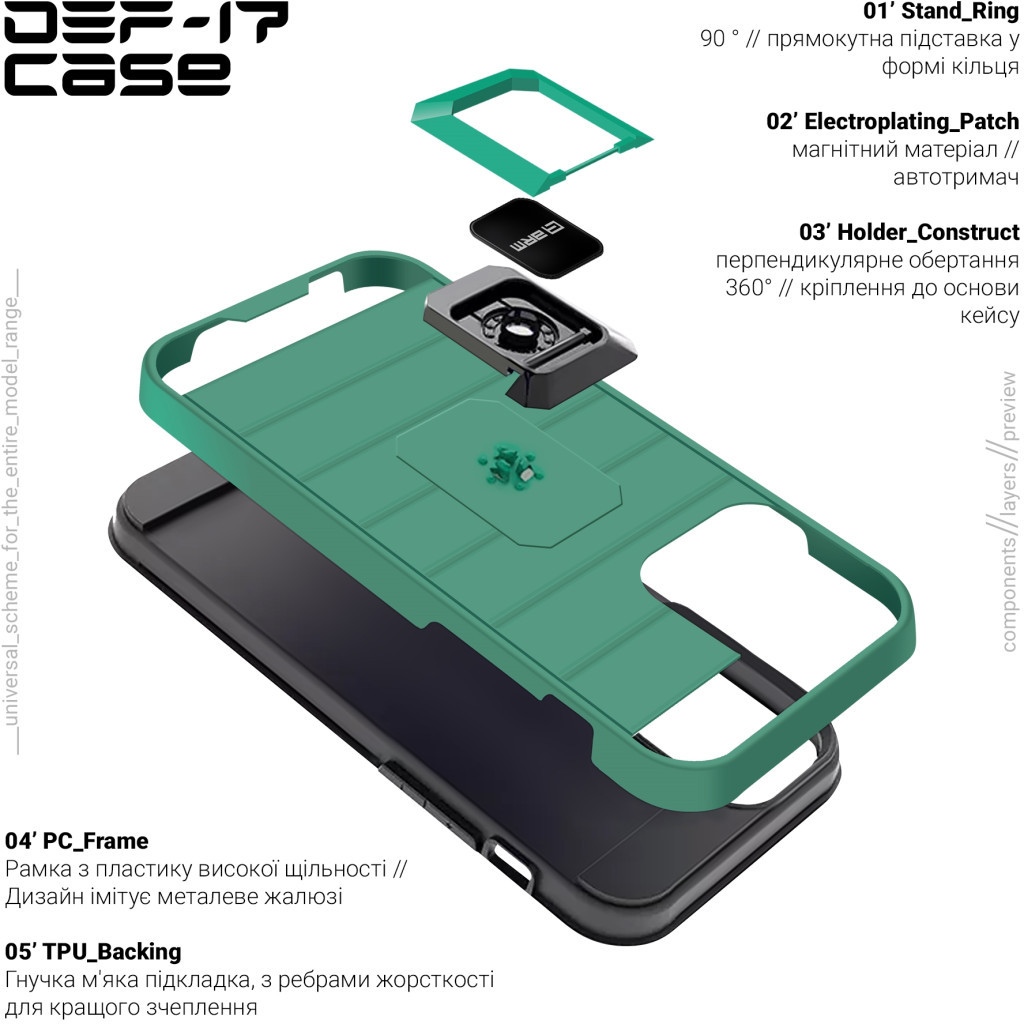 Чохол до мобільного телефона Armorstandart DEF17 case Apple iPhone 12/12 Pro Military Green (ARM61335) - зображення 3