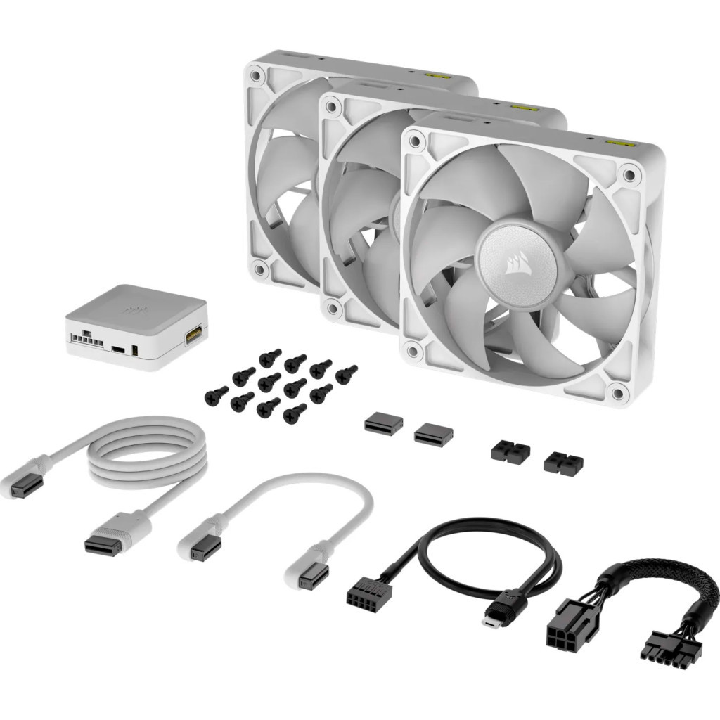Кулер до корпусу Corsair iCUE Link RX120 RGB PWM White Triple Pack (CO-9051022-WW) - зображення 3