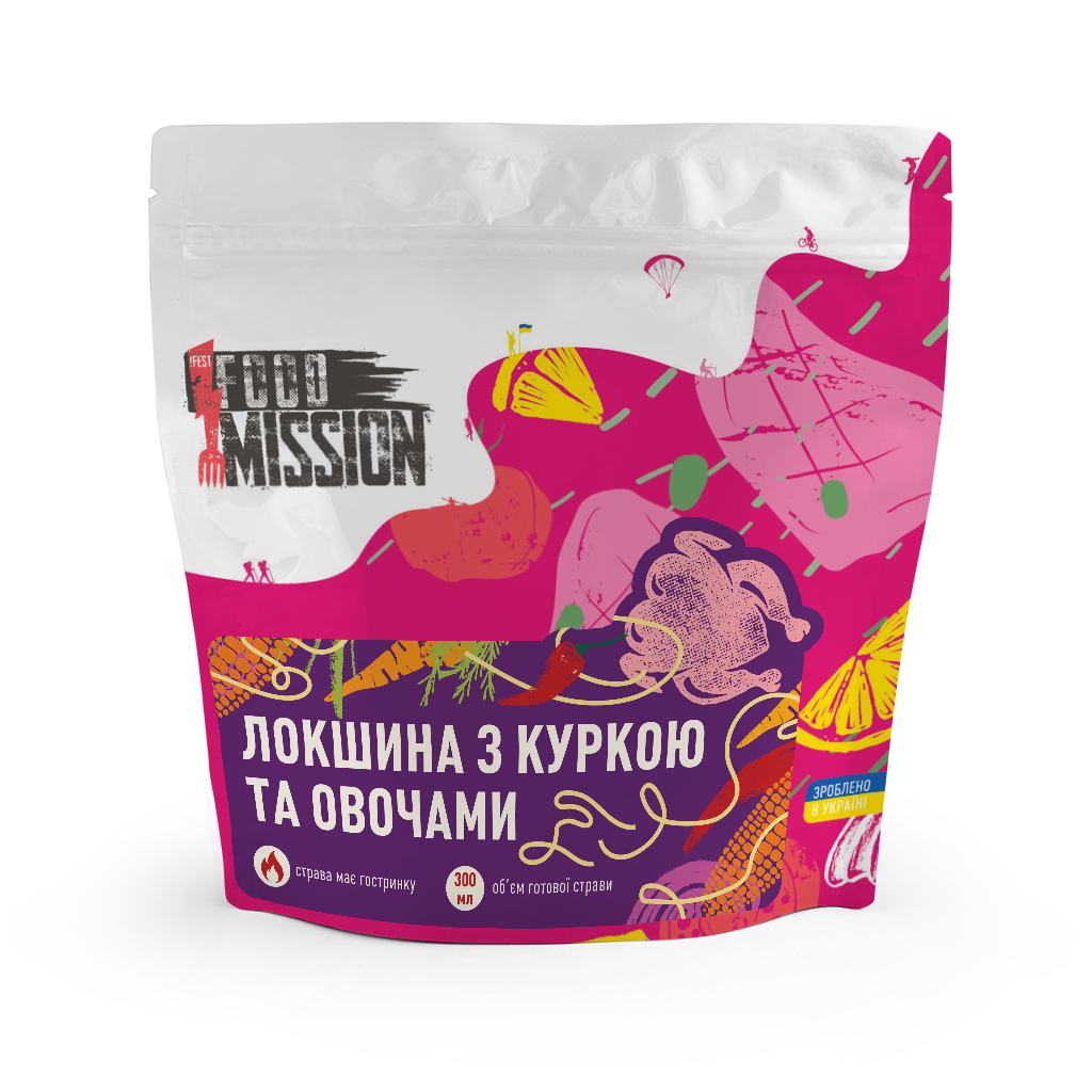 Їжа швидкого приготування Food Mission Локшина з куркою та овочами 65 г (fm.30580) - зображення 1