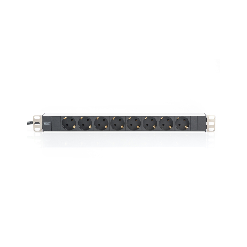 Силовий блок Zpas 1U, 8xSchuko, 16A, 250V, вилка Schuko (DN-95401) - изображение 2