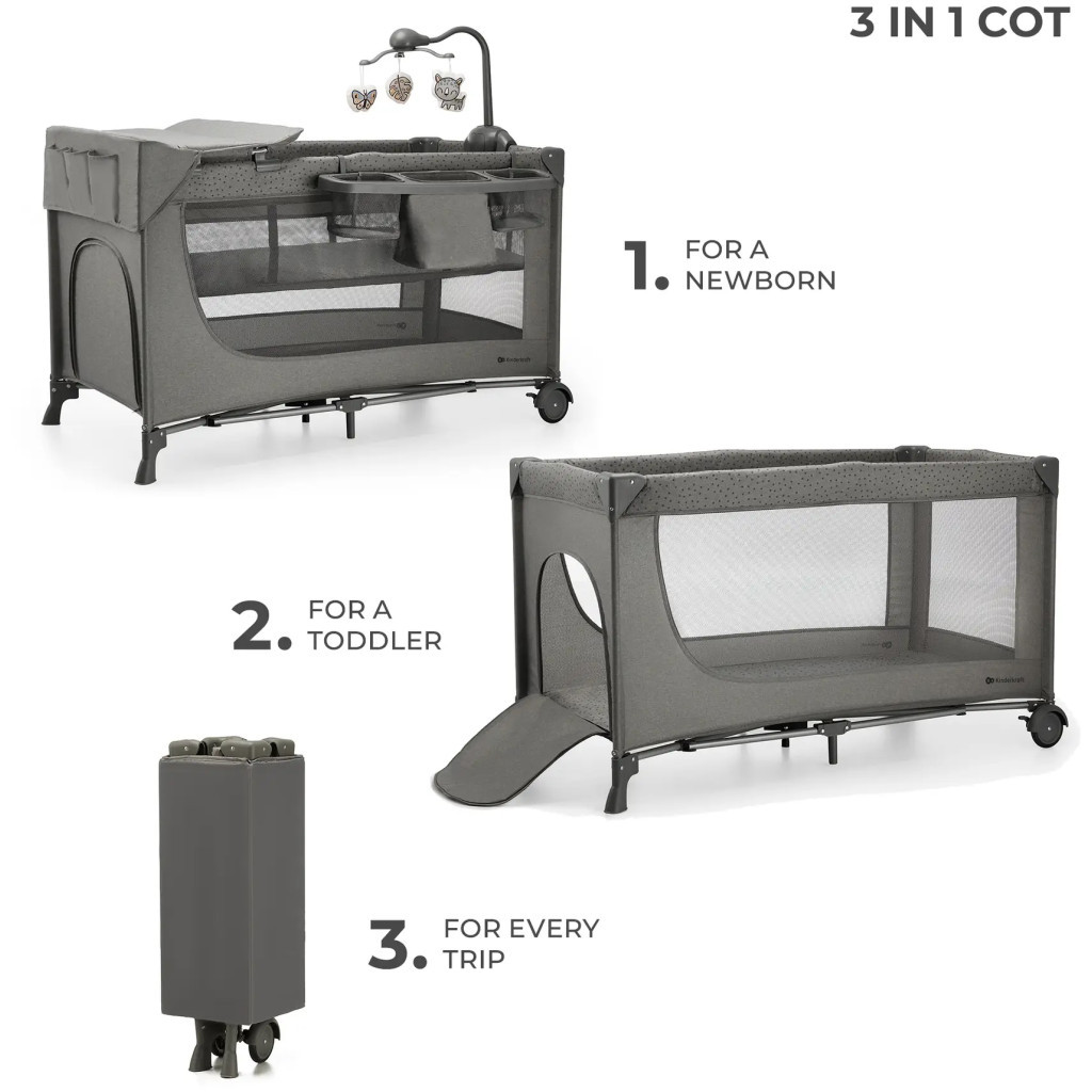 Дитячий манеж Kinderkraft с пеленатором Joy 2 Dark Grey (5902533925155) - изображение 2