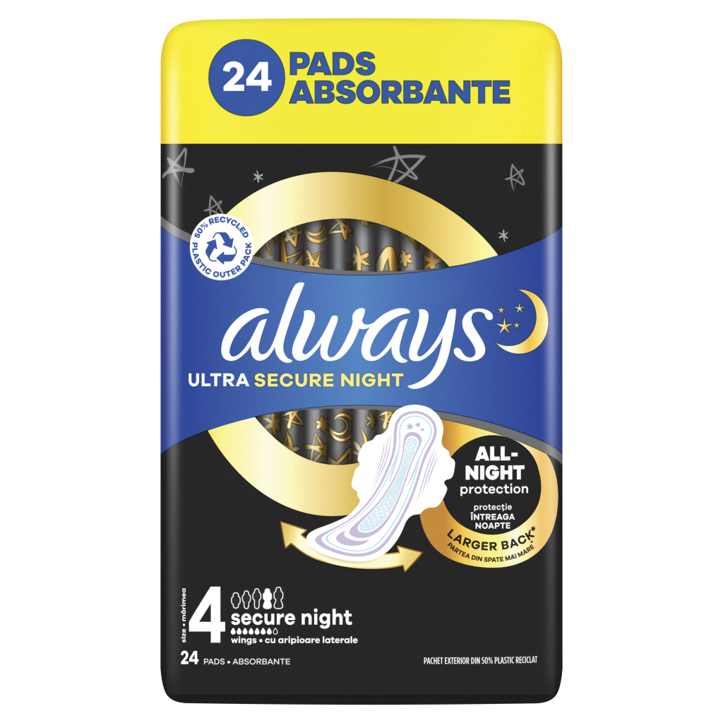 Гігієнічні прокладки Always Ultra Secure Night (Розмір 4) 24 шт. (8006540093764) - зображення 2