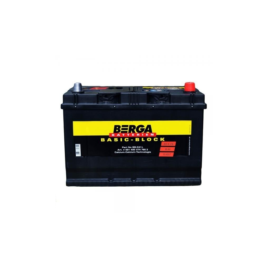Акумулятор автомобільний Berga Basicblock 95Ah ASIA Ев (-/+) (830EN) (5954040837902) - зображення 1