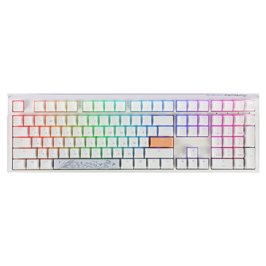 Клавіатура Ducky One 3 Cherry MX Speed Silver RGB UA USB White (DKON2108ST-PUAPXPWWWSC1) - зображення 1
