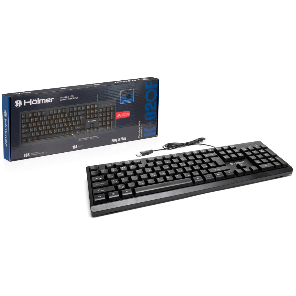 Клавіатура Hölmer K-02OF USB UA Black (K-02OF) - зображення 5