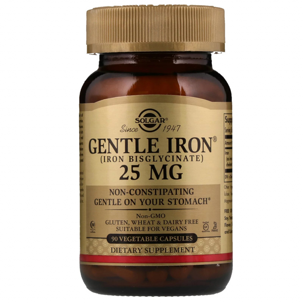 Мінерали Solgar Хелатне залізо, Gentle Iron, 25 мг, 90 капсул (SOL-01249) - зображення 1