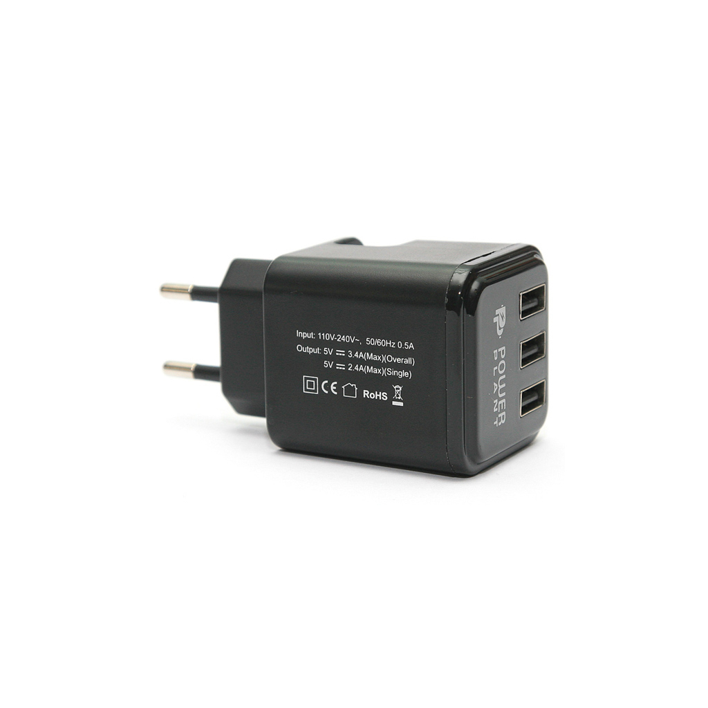 Зарядний пристрій PowerPlant W-360 3*USB/3.4A (DV00DV5065) - зображення 3