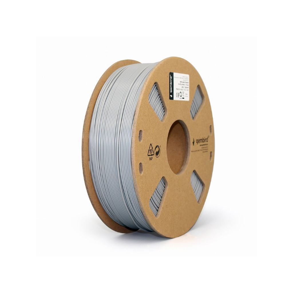 Пластик для 3D-принтера Gembird ABS, 1.75 мм, 1kg, gray (3DP-ABS1.75-01-GR) - зображення 2