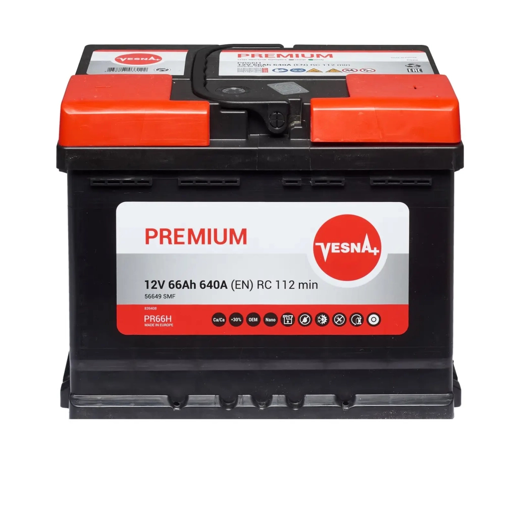 Акумулятор автомобільний Vesna 66 Ah/12V Premium Euro (415 266S) - зображення 3