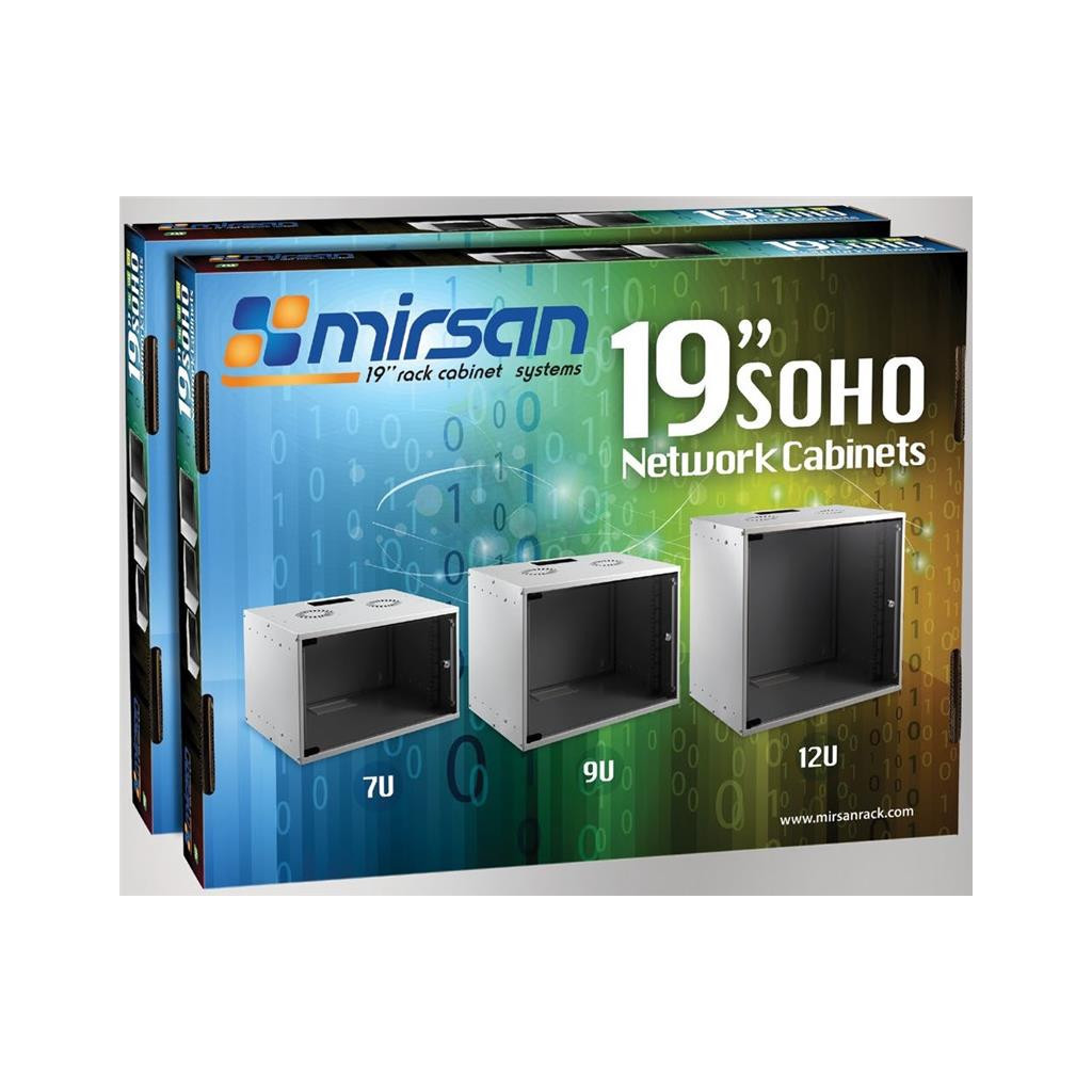 Шафа настінна Mirsan 12U 535x400, SOHO, RAL 7035 (MR.SOH12U40DE.02) - зображення 2