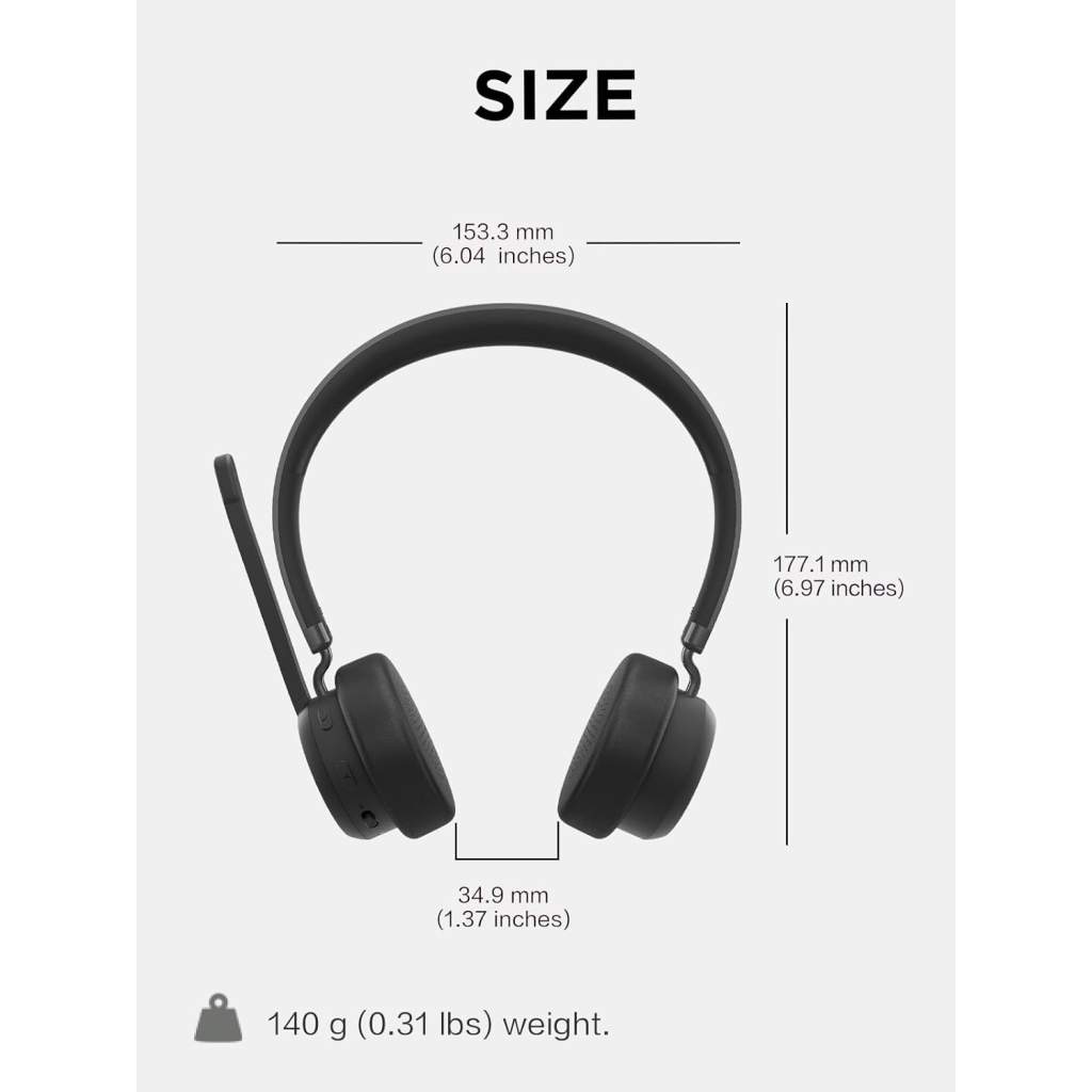 Навушники Lenovo Wireless VoIP Headset (Teams) Black (4XD1M80020) - зображення 6