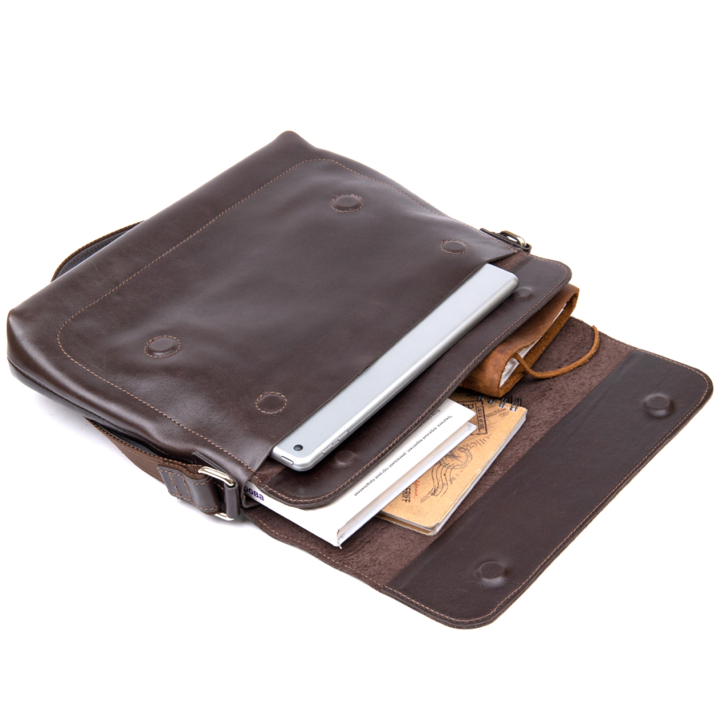 Сумка Grande Pelle Шкіряна чоловіча Коричнева (11430) - зображення 6