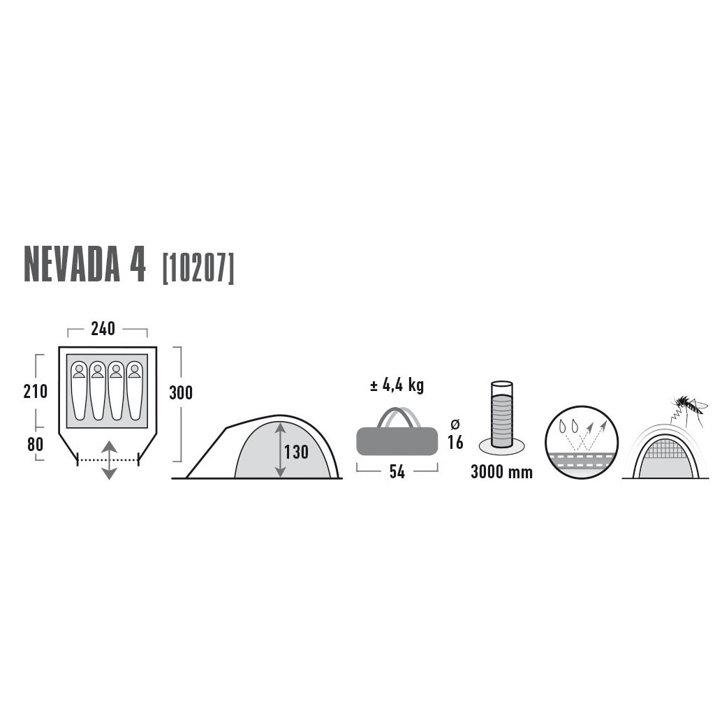 Намет High Peak Nevada 4 Dark Grey/Red (926274) - зображення 4