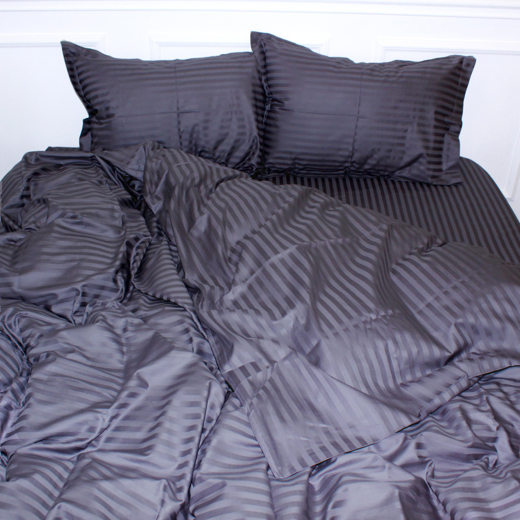 Постільна білизна MirSon Satin 30-0012DarkGray 160х220 Сімейний (2200005252017) - зображення 3