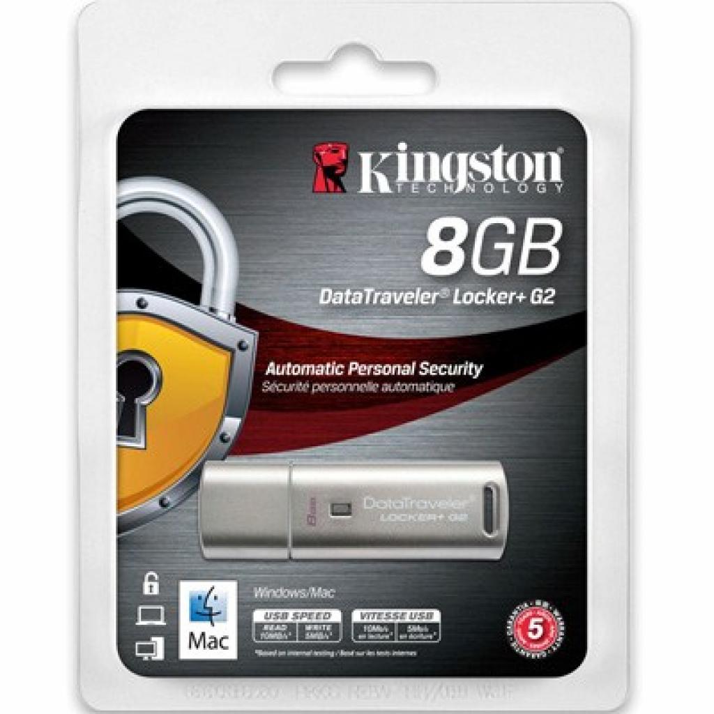 USB флеш накопичувач Kingston 8Gb DataTraveler Locker+ G2 (DTLPG2/8GB) - зображення 3