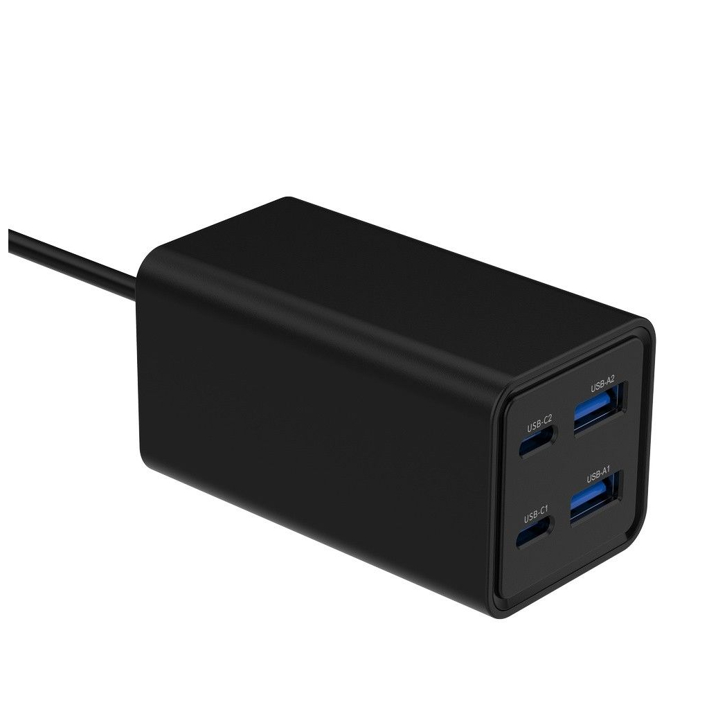 Зарядний пристрій Gembird 2xUSB-C PD65W + 2xUSB QC3.0 30W black (TA-UC-2A2C-PD65-01-BK) - зображення 4