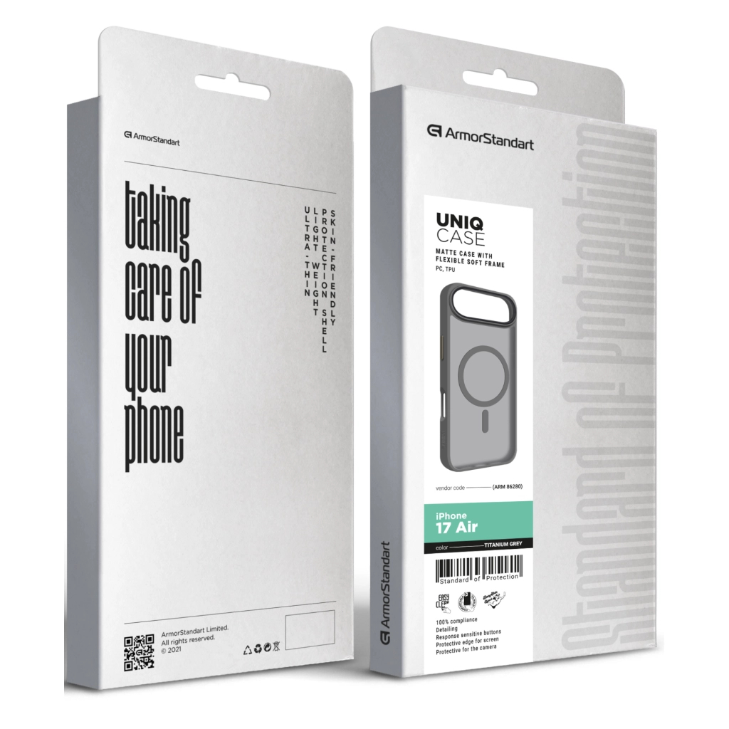 Чохол до мобільного телефона Armorstandart Uniq MagCase Apple iPhone 17 Air Titanium Grey (ARM86280) - зображення 2
