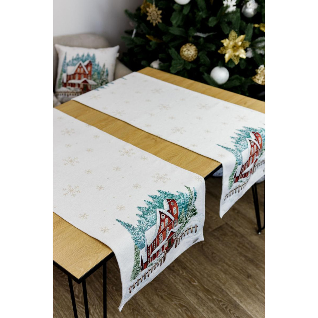 Доріжка на стіл Прованс гобеленова з велюром Святковий дім 40х140 см (4823093450288) - зображення 3