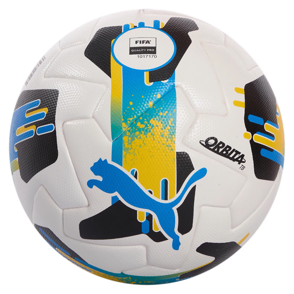 М'яч футбольний Puma Orbita UPL (FIFA Quality Pro) 084592-01 білий, чорний, блакитний 5 (4067982252984) - зображення 2