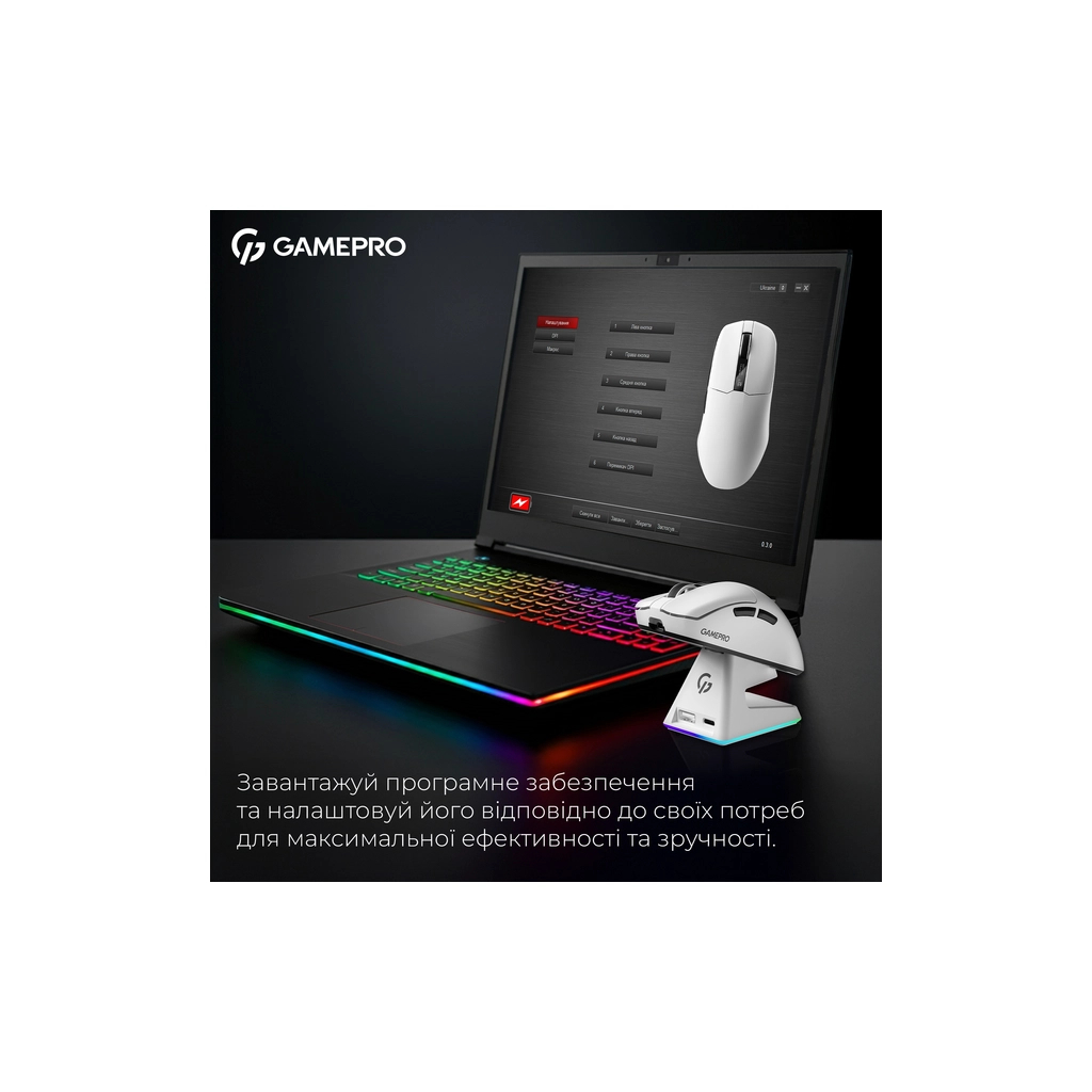 Мишка GamePro Asgard Thor Wireless/Bluetooth/USB White (GM023W) - зображення 9