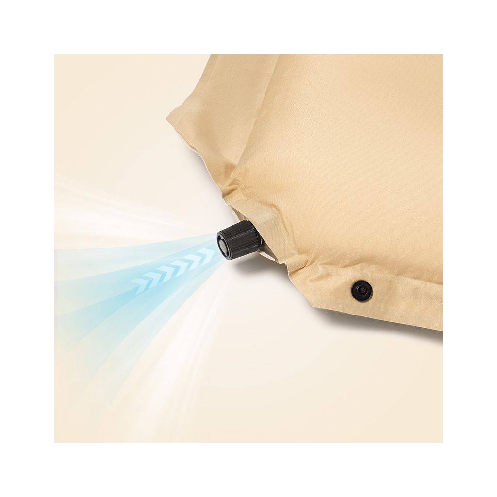 Туристичний килимок Naturehike CNK2300DZ014 Самонадувний двомісний з подушкою 30 мм бежевий (6976023927058) - зображення 7