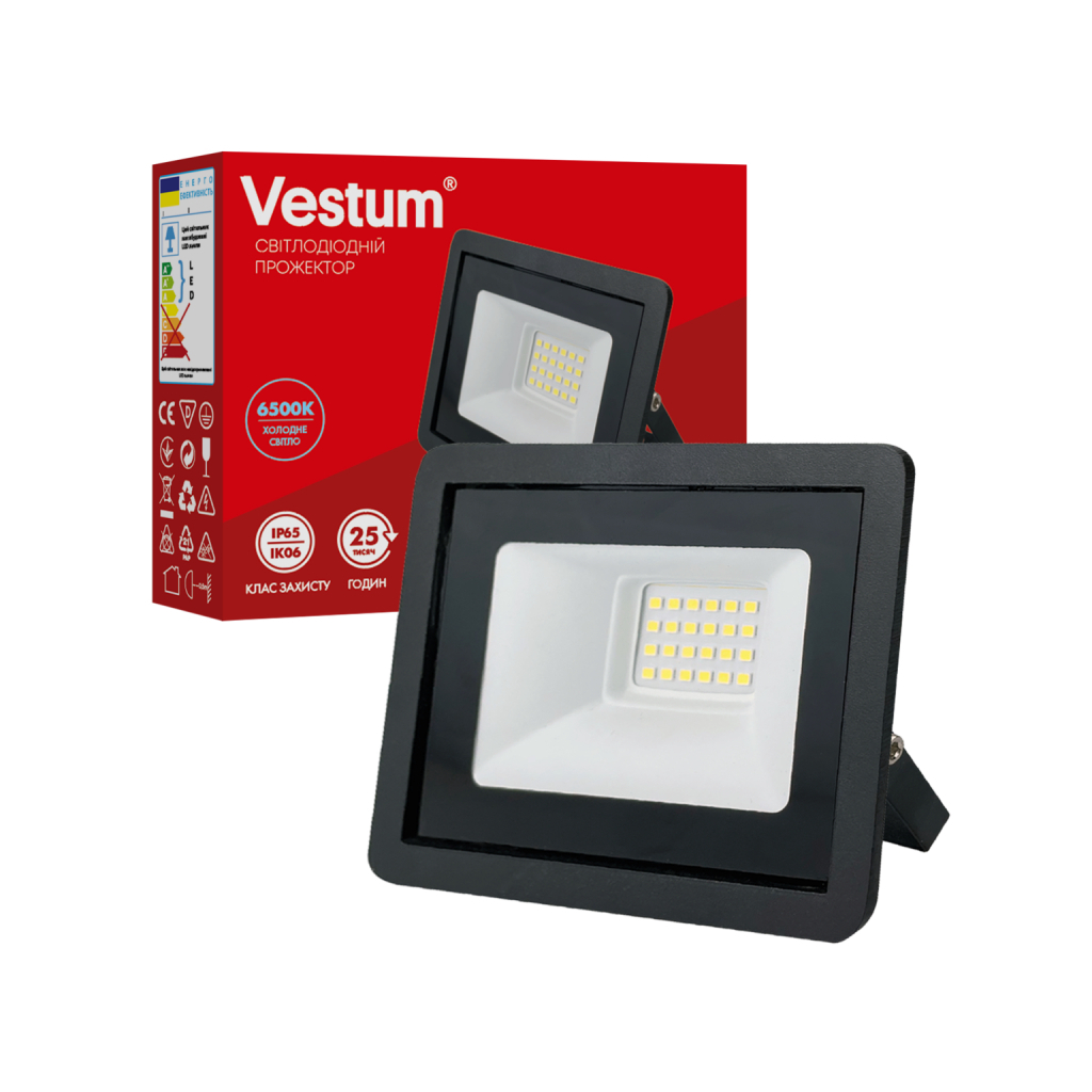 Прожектор Vestum LED 20W 6500K 180-260V IP65 (1-VS-3014) - зображення 1