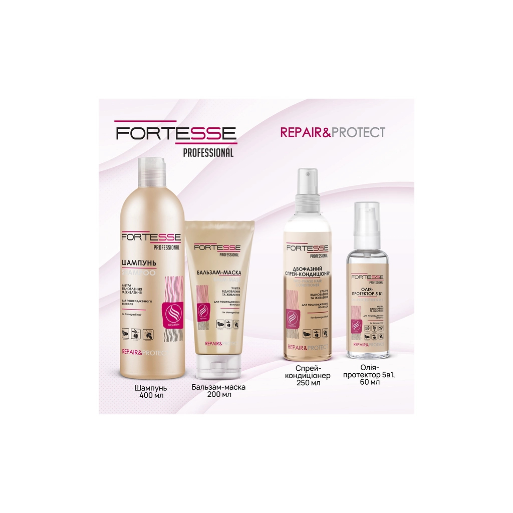 Маска для волосся Fortesse Professional Відновлювальна для сухого й пошкодженого волосся 200 мл (4823115501509) - зображення 6