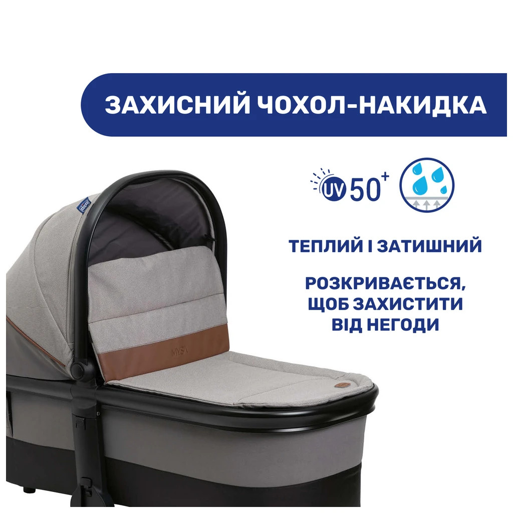 Коляска Chicco 2 в 1 Mysa Світло-сіра (2900990851478) (87026.31.01) - зображення 6