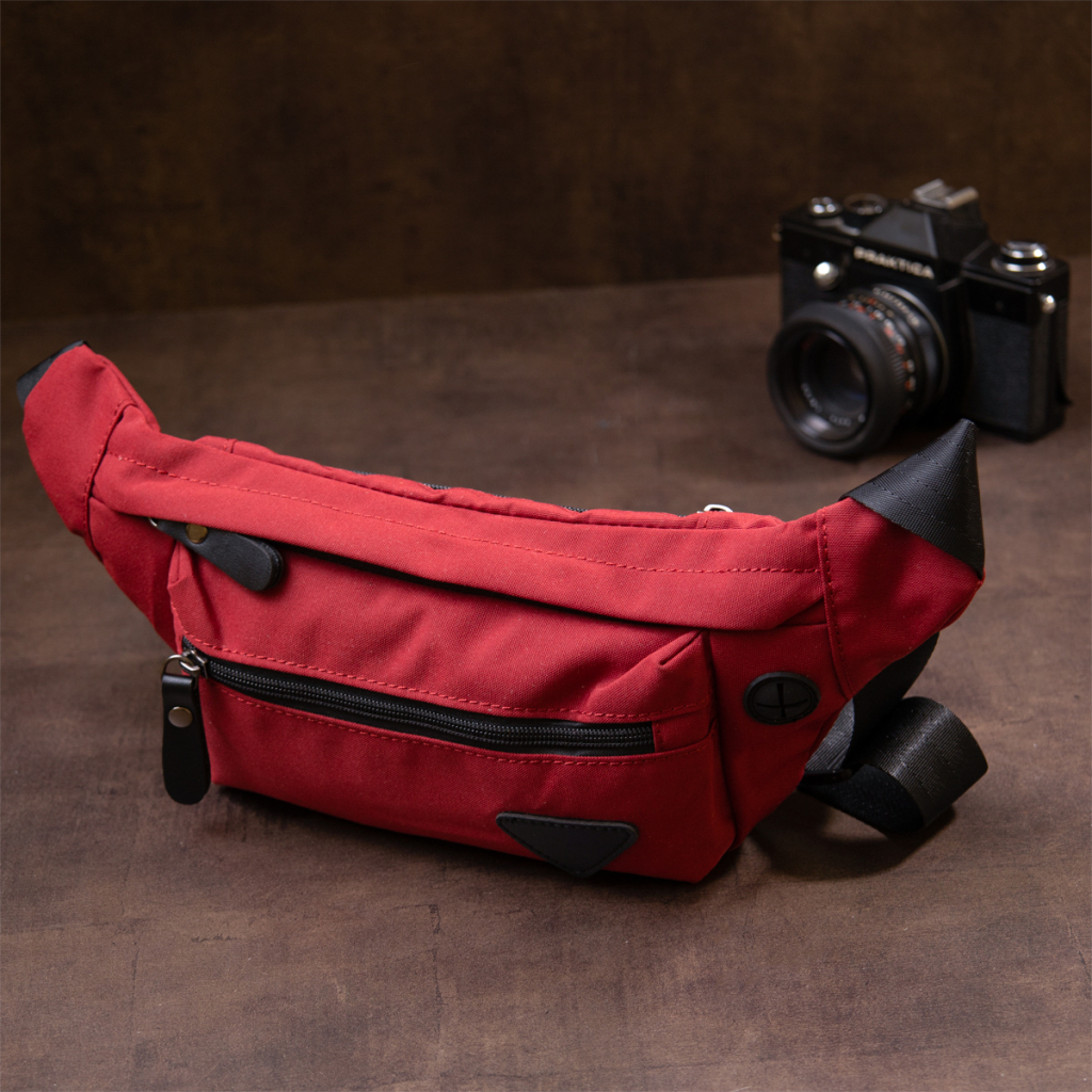 Сумка Vintage Бананка нейлон Червона (20639) - зображення 7