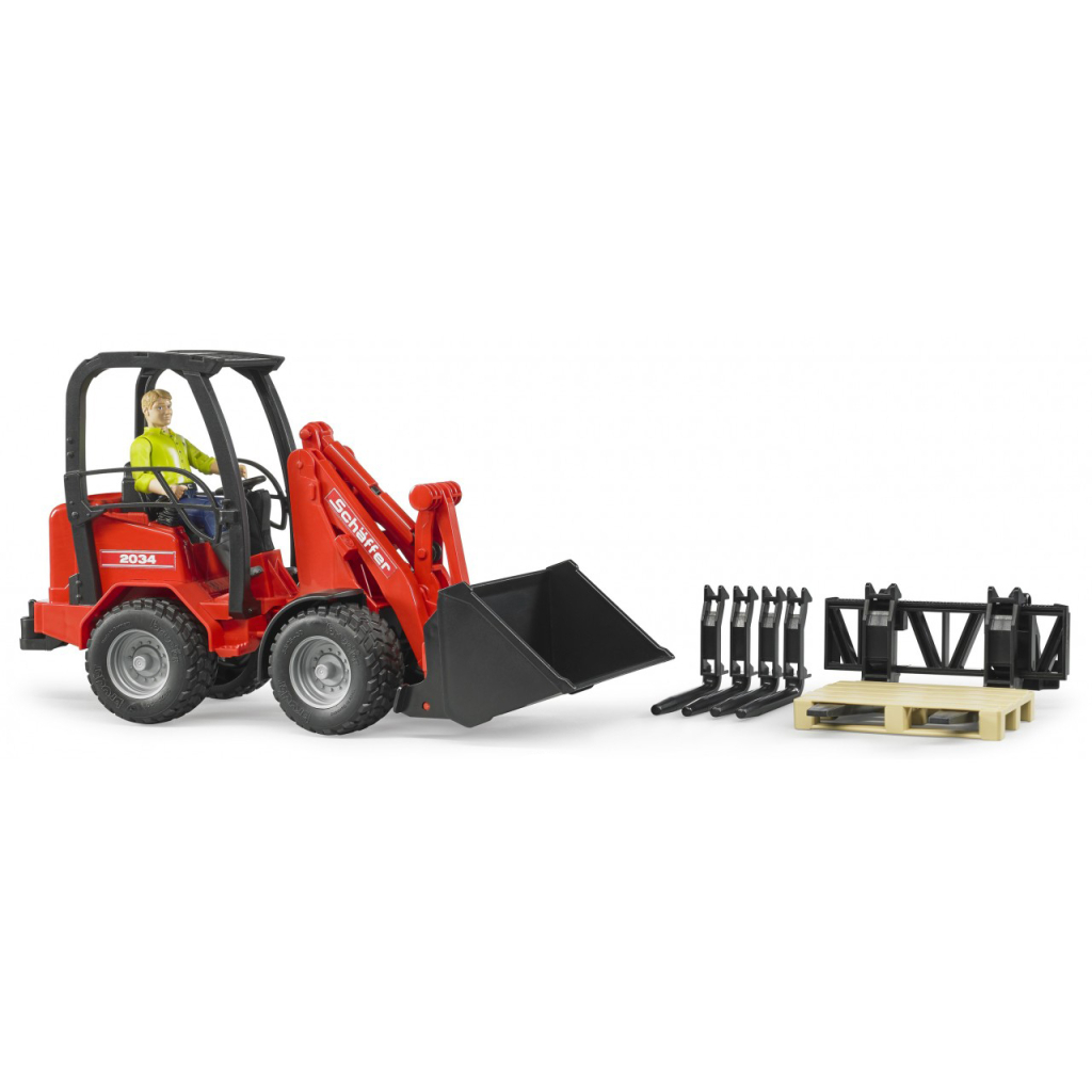 Спецтехніка Bruder Міні-навантажувач Schaffer Compact 2630 з фігуркою та аксесуарами (02191) - зображення 7