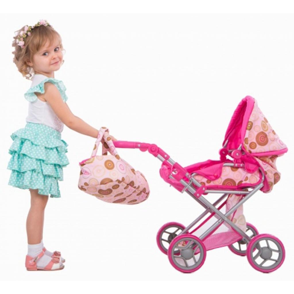 Коляска для ляльок Todsy 2 в 1 з люлькою для ляльки Mary рожева (9346P) - зображення 4