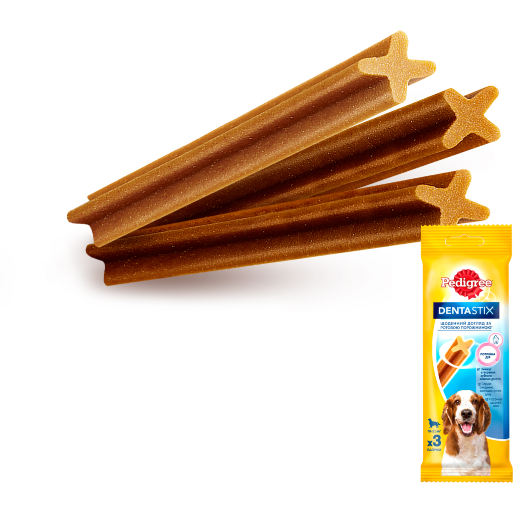 Ласощі для собак Pedigree Denta Stix для чищення зубів 77 г (5998749104392/5998749141496) - зображення 3