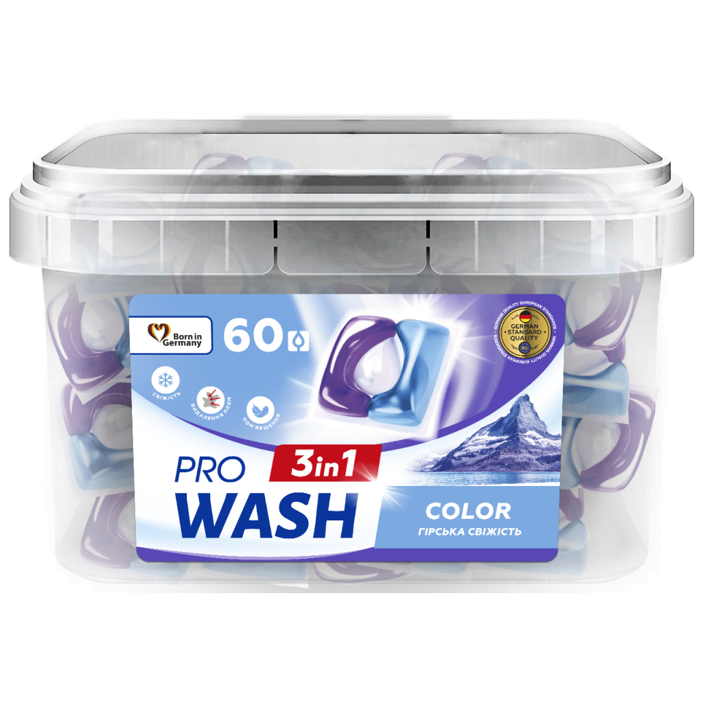 Капсули для прання Pro Wash Гірська свіжість 60 шт. (4262396145222) - зображення 1