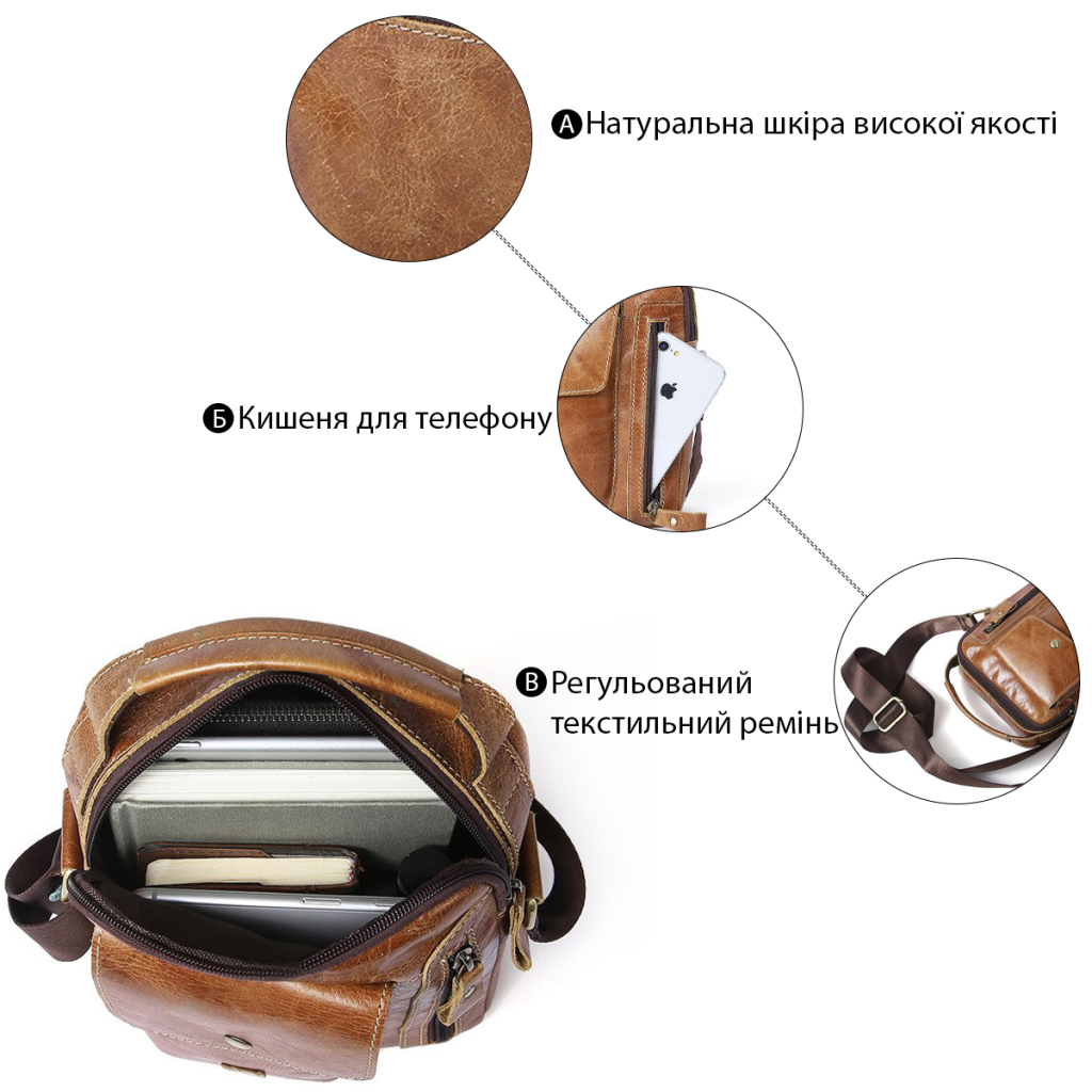 Сумка Vintage Світло-коричнева (14766) - зображення 5