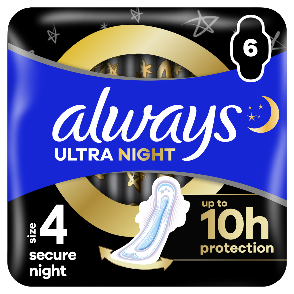 Гігієнічні прокладки Always Ultra Secure Night (Розмір 4) 6 шт. (8001841733050) - зображення 1