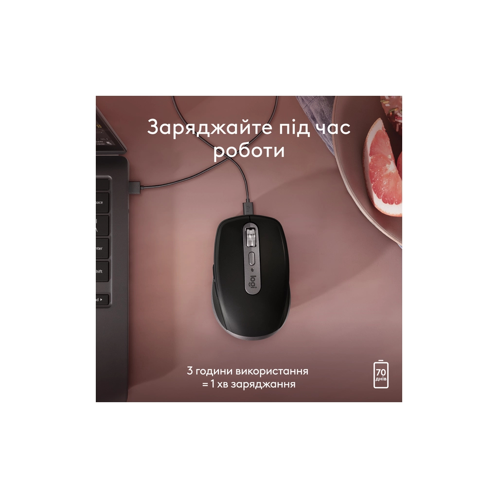 Мишка Logitech MX Anywhere 3S для MAC Wireless Space Grey (910-006947) - зображення 8