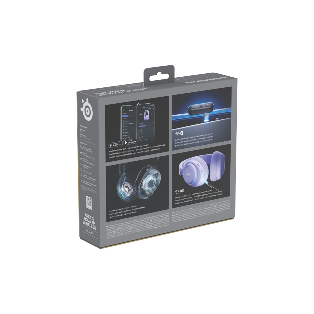 Навушники SteelSeries Arctis Nova 3P Wireless MultiPlatform Lavender (61692) - зображення 6