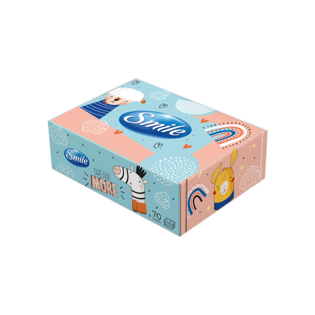 Серветки косметичні Smile 3 шари 70 листів Дизайн коробки в асортименті (4823071662016) - изображение 1
