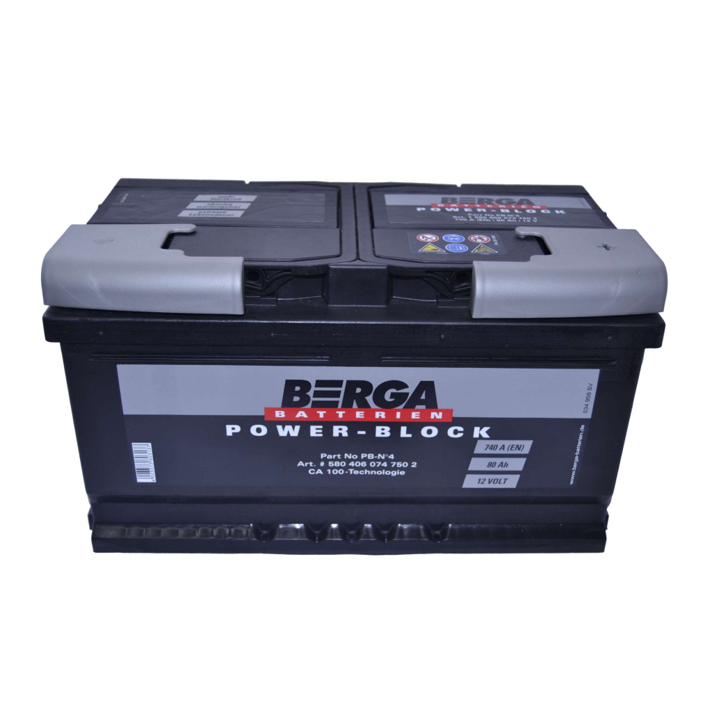 Акумулятор автомобільний Berga Power Block 80Ah (740EN) (580406074) - зображення 1