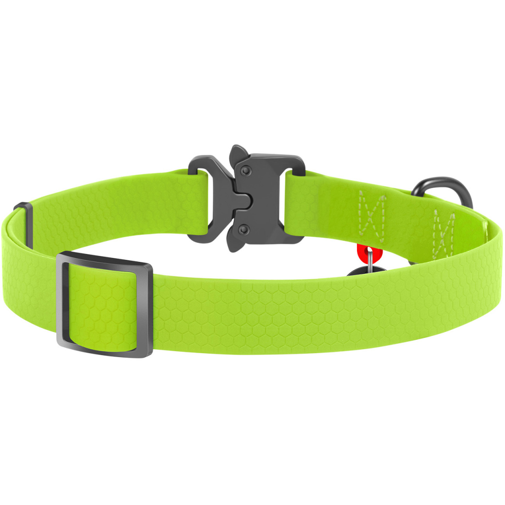 Нашийник для тварин WAUDOG Waterproof з QR паспортом XL Ш 25 мм Д 35-58 см(салатовий) (27845) - зображення 2
