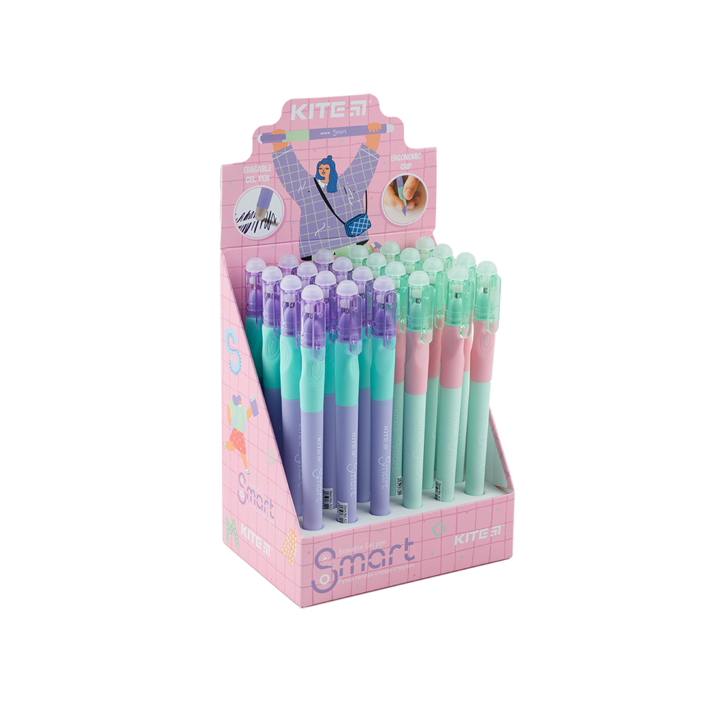 Ручка гелева Kite пиши-стирай Smart 5, синя в асортименті (K23-098-2) - зображення 2