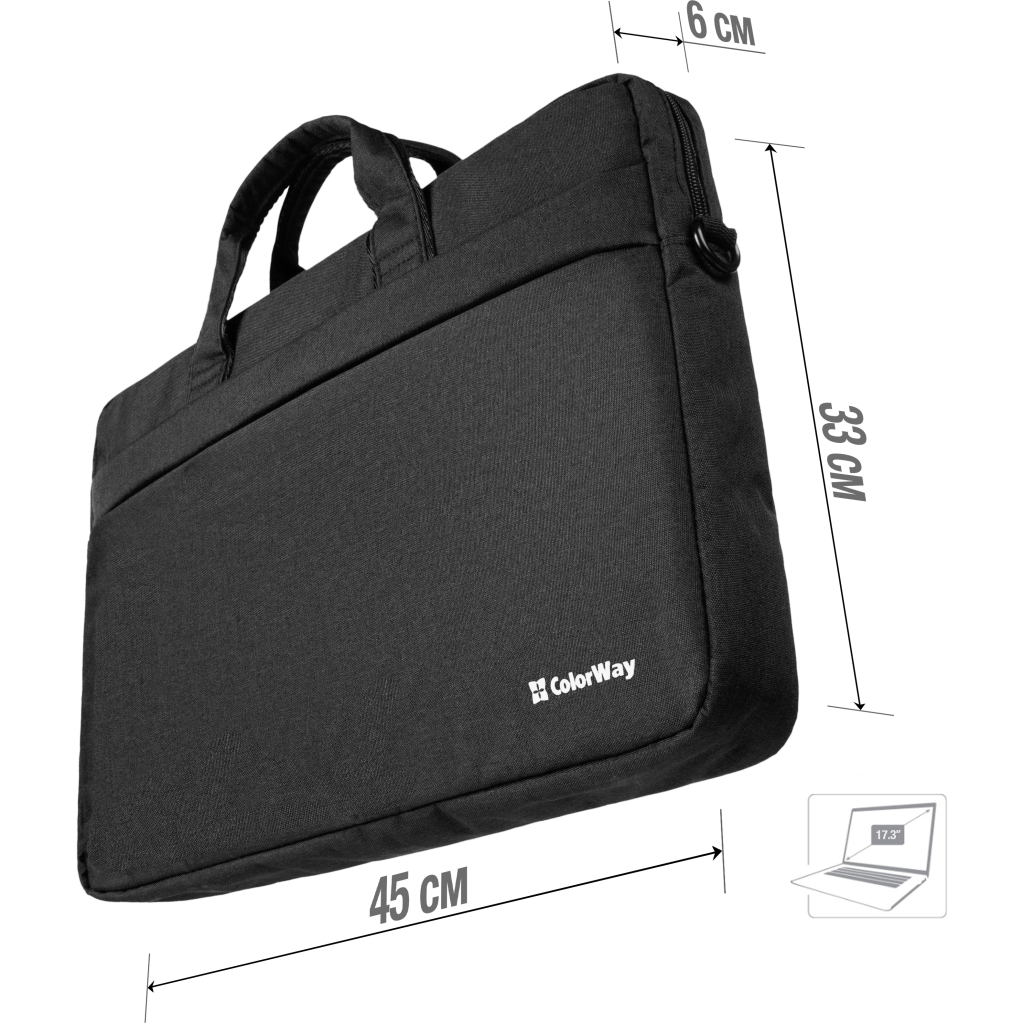 Сумка для ноутбука ColorWay 17.3" Modern Black (CW-LBM173-BK) - зображення 5