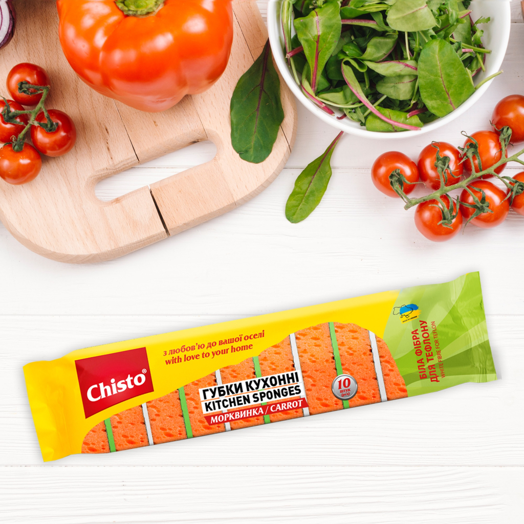 Губки кухонні Chisto Морквинка 10 шт. (4823098413912) - изображение 2