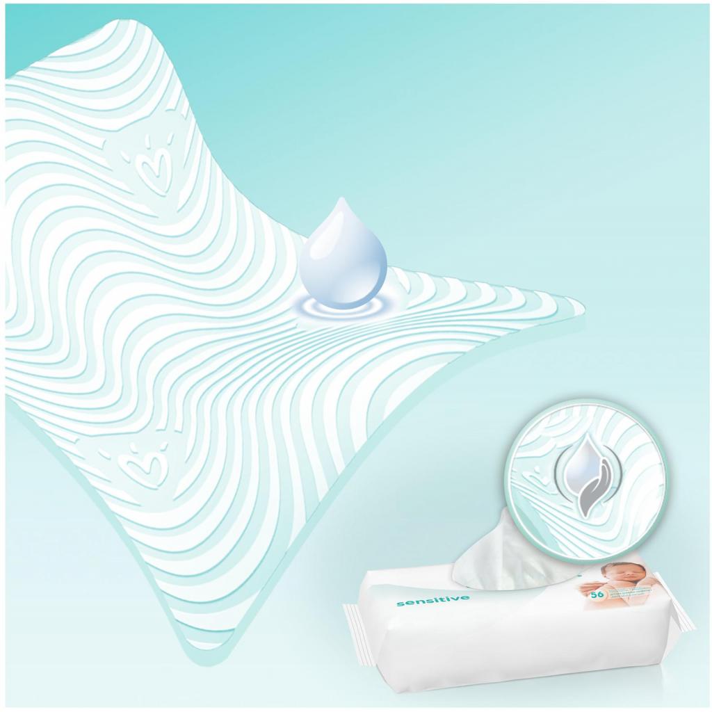 Дитячі вологі серветки Pampers Sensitive, 112 шт (4015400636670) - зображення 3