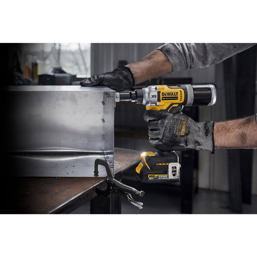 Заклепувальник DeWALT 18 В XR Li-Ion, 20 kN, d.закл.=4.8-6.4 мм (без АКБ та ЗП) (DCF414NT) - изображение 7
